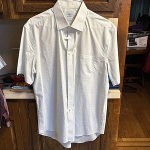 Charles Tyrwhitt Light Blue and Yellow Short Sleeve Shirt